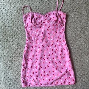 Tiger Mist Cherry Pink Corset Dress